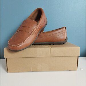 New in Box Steve Madden Boys B-Jared Brown Leather Loafers Sz 5